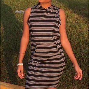 Black/white stripe dress